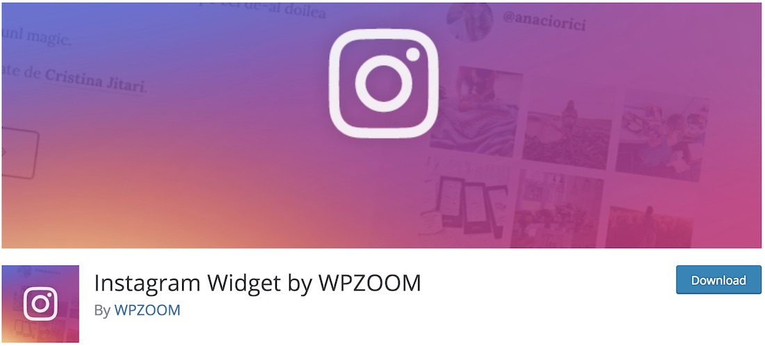 instagram widget by wpzoom free plugin