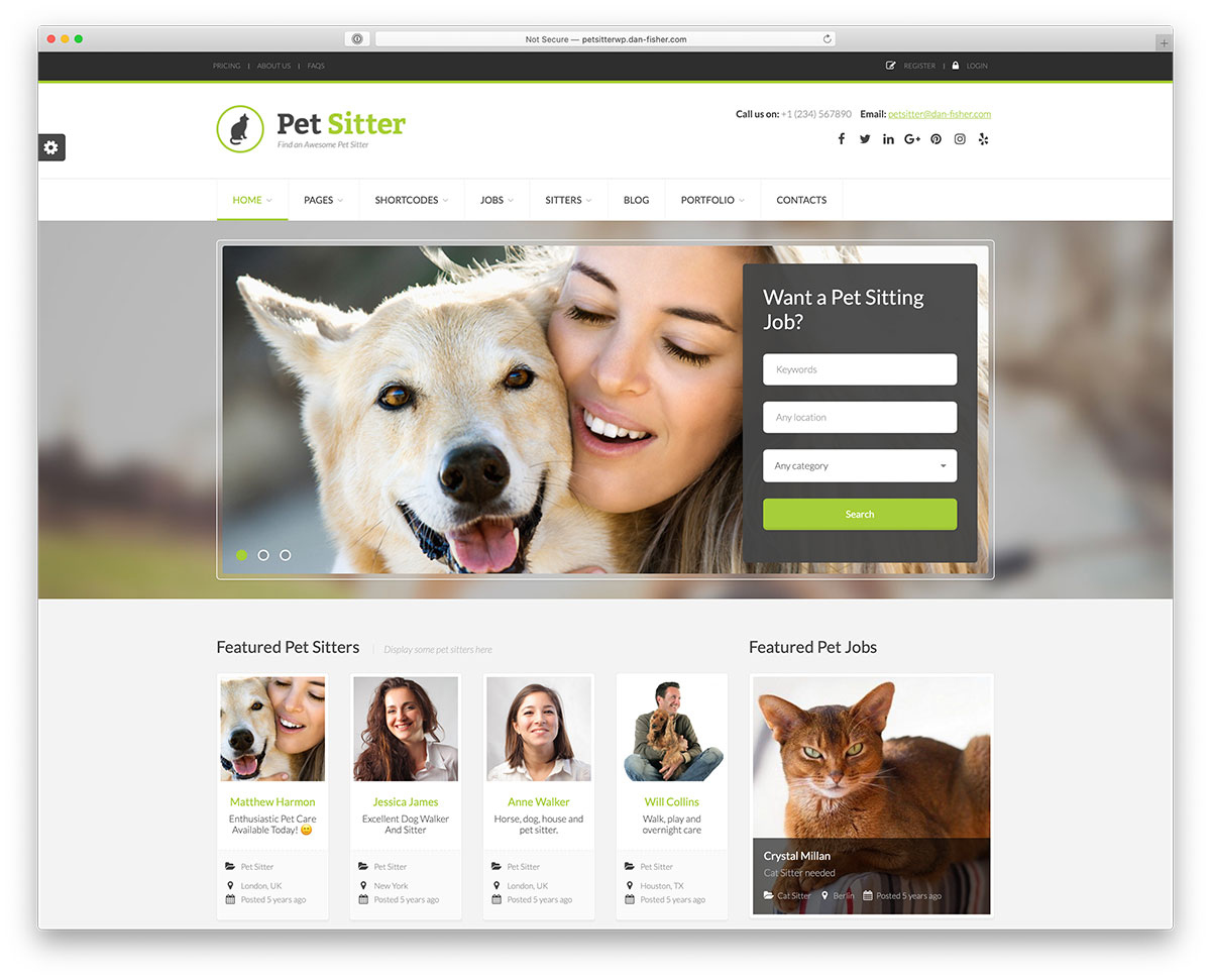 petsitter WordPress theme