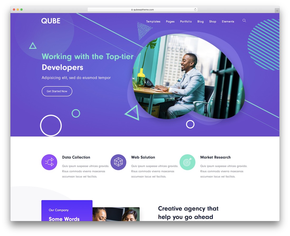 qube wordpress business theme