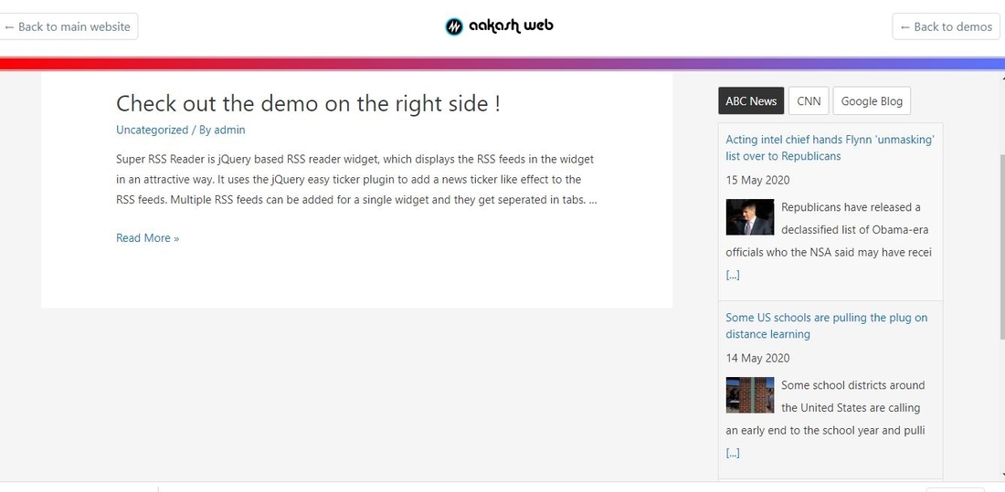 Super RSS Reader – Add attractive RSS Feed Widget demo page